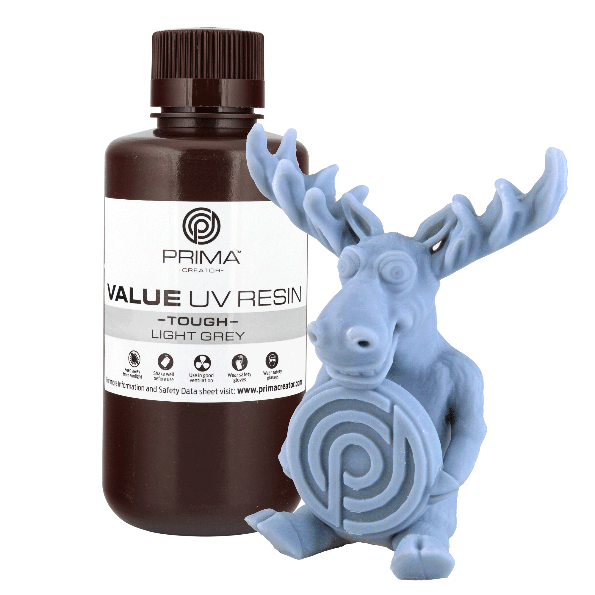 PrimaCreator Value Tough UV Resin (ABS Like) - 500 g - Light Grey