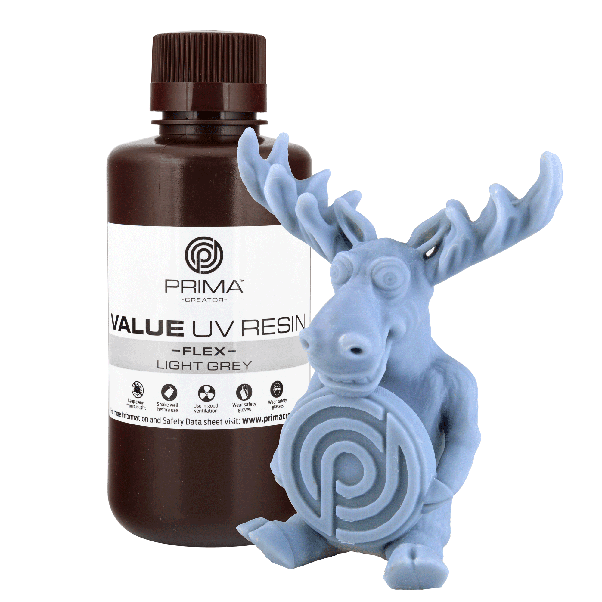 PrimaCreator Value Flex UV Resin - 500 g - Light Grey